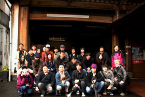 Group photo in Ichishima Sake Brewery
