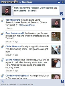 Screenshot of Facebook Desktop Client from Seesmic (Air App) [RT]