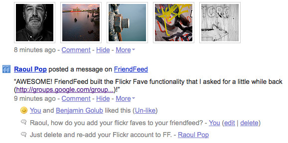 FriendFeed Adds Flickr Faves