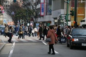 Overcrowded Niigata Bandai Area
